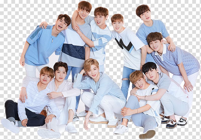group of men taking together, Wanna One Produce 101 Season 2 K-pop Energetic Park Jihoon, others transparent background PNG clipart