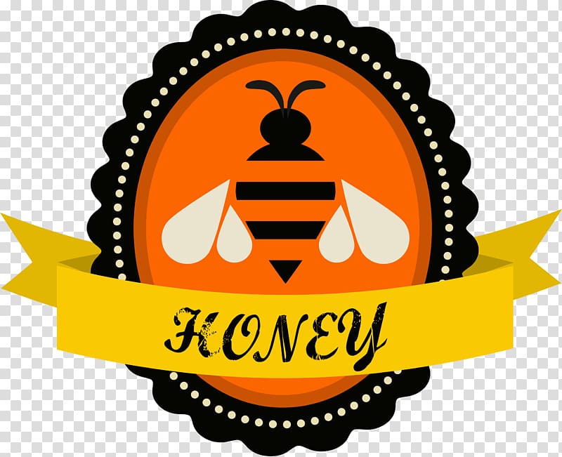 , Bee honey label transparent background PNG clipart
