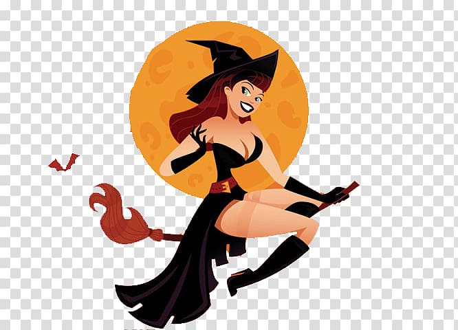 Witchs broom Witchcraft Illustration, Halloween transparent background PNG clipart