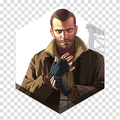 animated man in brown jacket, human behavior thumb vision care gentleman, Game gta iv transparent background PNG clipart