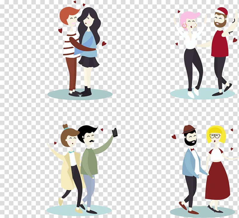 Illustration, Couple love each other transparent background PNG clipart