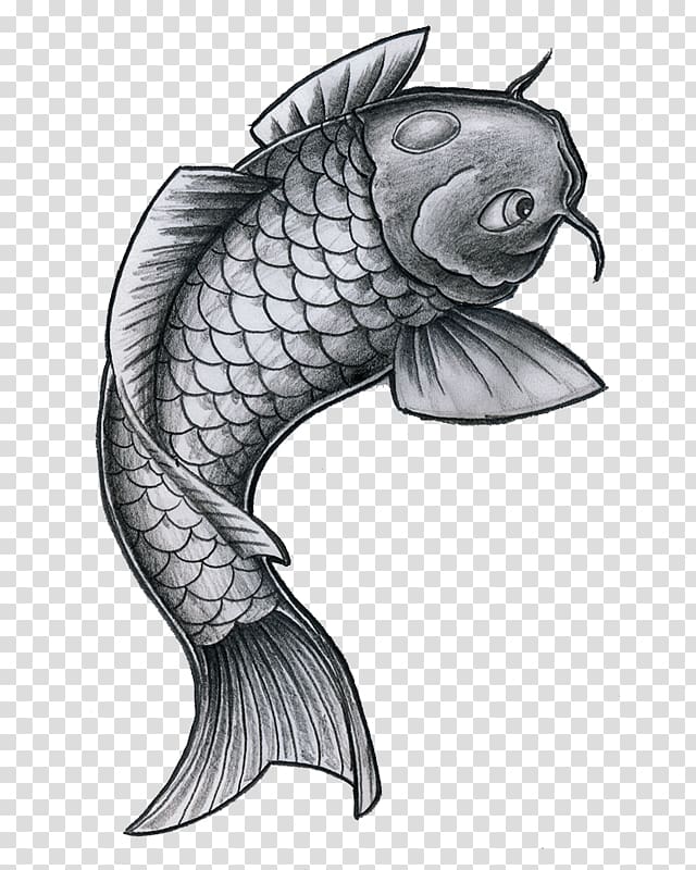 Koi Tattoo Drawing Goldfish, fish transparent background PNG clipart