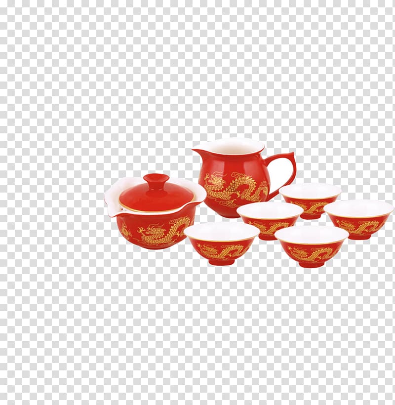 Teaware Teapot Tea culture, Tea set transparent background PNG clipart