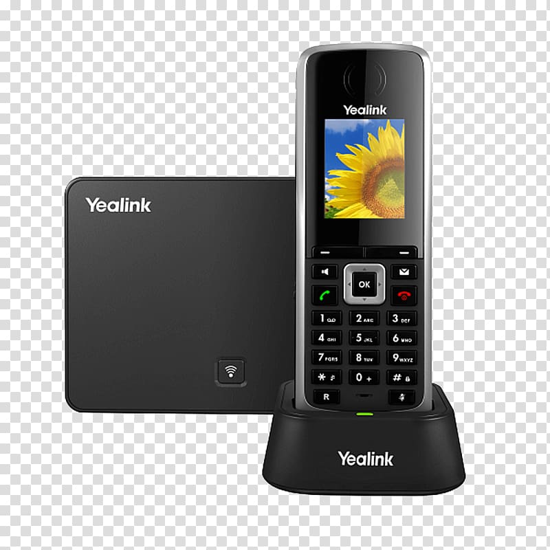 Digital Enhanced Cordless Telecommunications IP-DECT Yealink SIP-W52P VoIP phone Cordless telephone, others transparent background PNG clipart