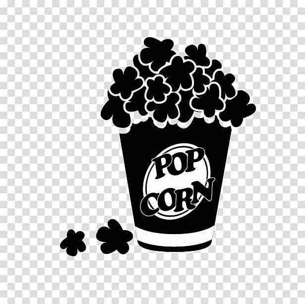 black and white popcorn container illustration, Film Cinema Clapperboard Silhouette, Popcorn transparent background PNG clipart