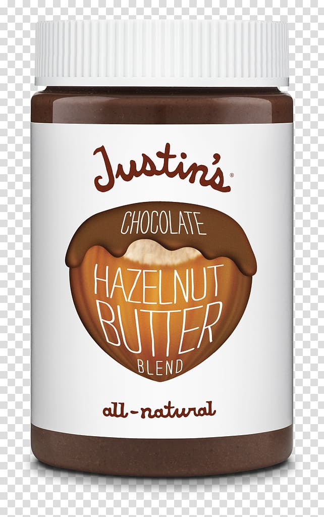 Justin\'s Nut Butters Hazelnut Peanut butter cup Peanut butter and jelly sandwich, chocolate transparent background PNG clipart