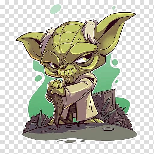 Yoda Anakin Skywalker Boba Fett Use the Force! C-3PO, chibi groot transparent background PNG clipart