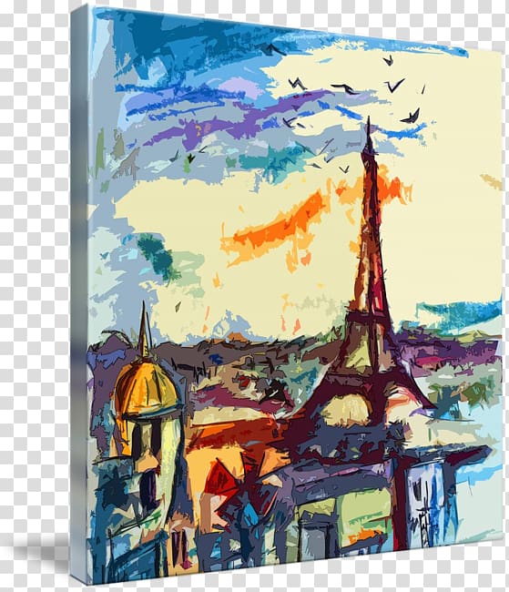 Watercolor painting Abstract art Paris, science fiction quadrilateral decorative backgroun transparent background PNG clipart