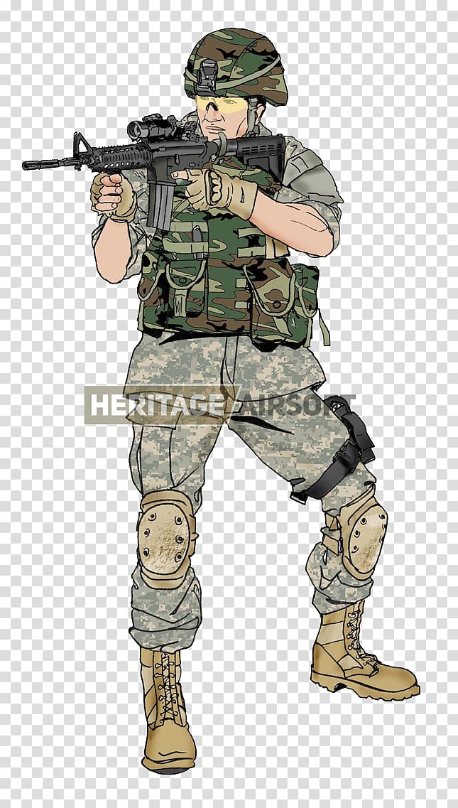 Loadout Airsoft Soldier Infantry Uniform, Soldier transparent background PNG clipart