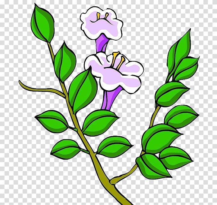 Floral design Purple , Hand painted purple trumpet transparent background PNG clipart