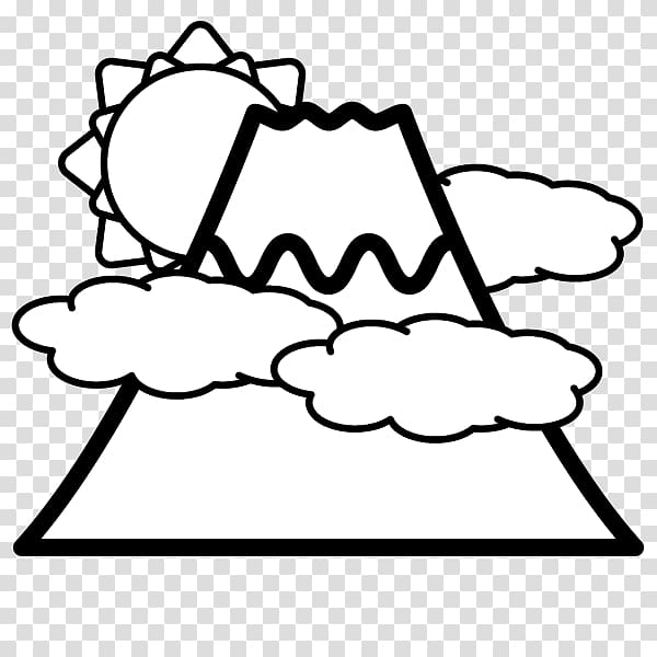 Mount Fuji Black and white Monochrome painting, mount fuji transparent background PNG clipart