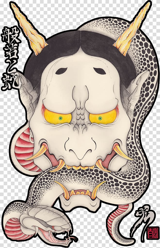 Hannya Kijo Japan Tattoo Snake, japan transparent background PNG clipart