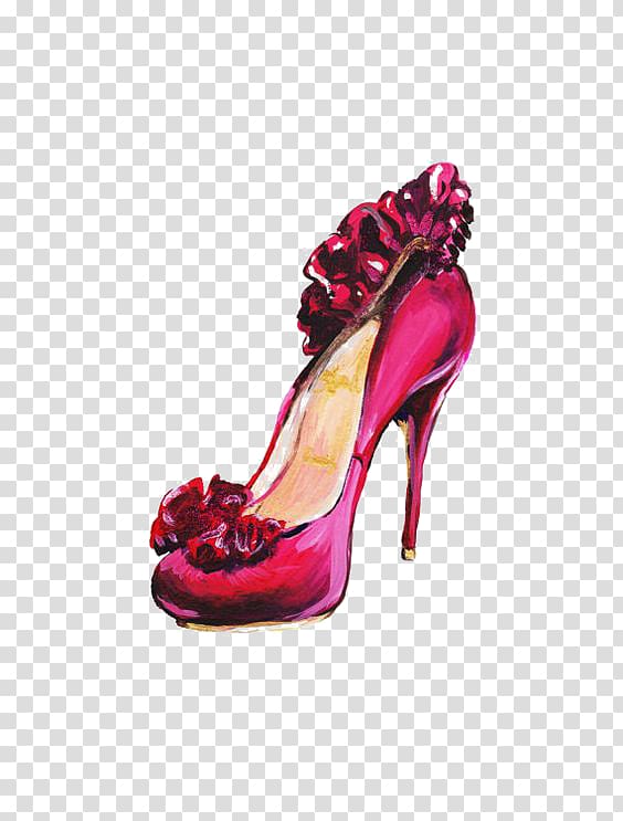 High-heeled footwear Shoe Fashion Pink Illustration, Pink high heels transparent background PNG clipart