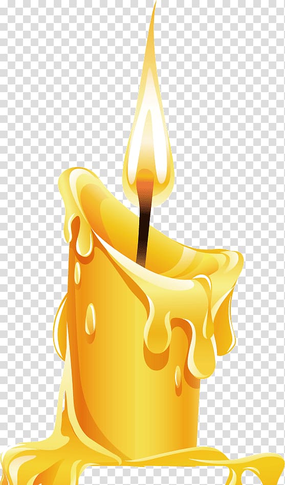 yellow candle , Candle Birthday cake , Burning candles transparent background PNG clipart