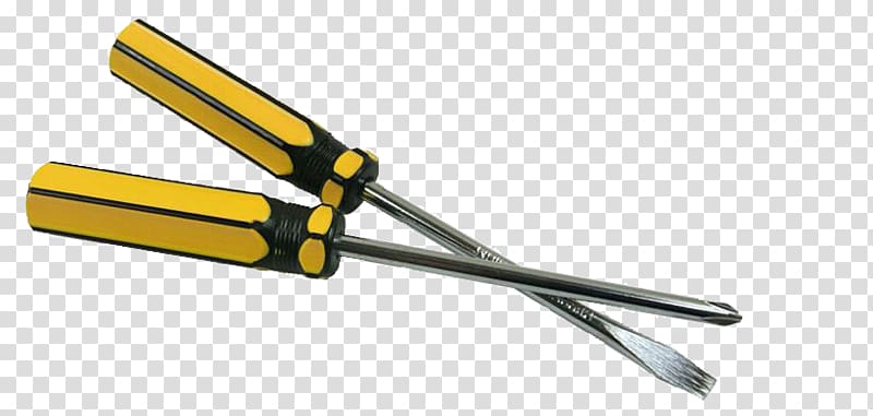 Tool Screwdriver Handle, Yellow screwdriver handle transparent background PNG clipart