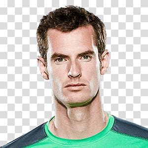 man in green crew-neck top , Andy Murray Face transparent background PNG clipart