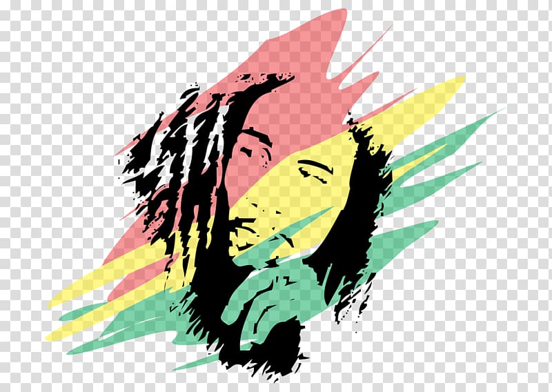 Bob Marley illustration, Bob Marley Colors transparent background PNG clipart