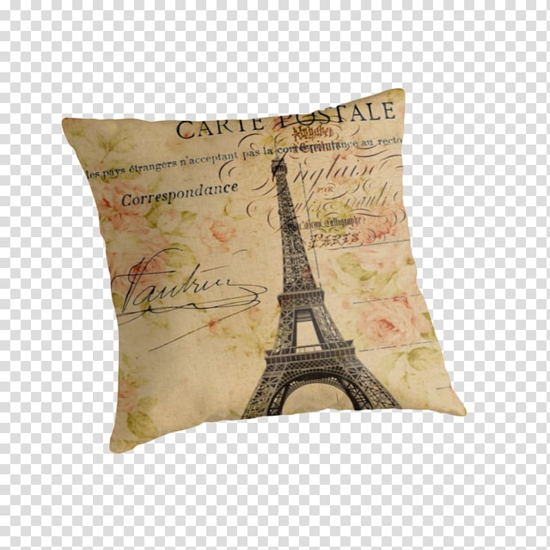 Eiffel Tower Throw Pillows Cushion Fashion 5, Vintage paris transparent background PNG clipart