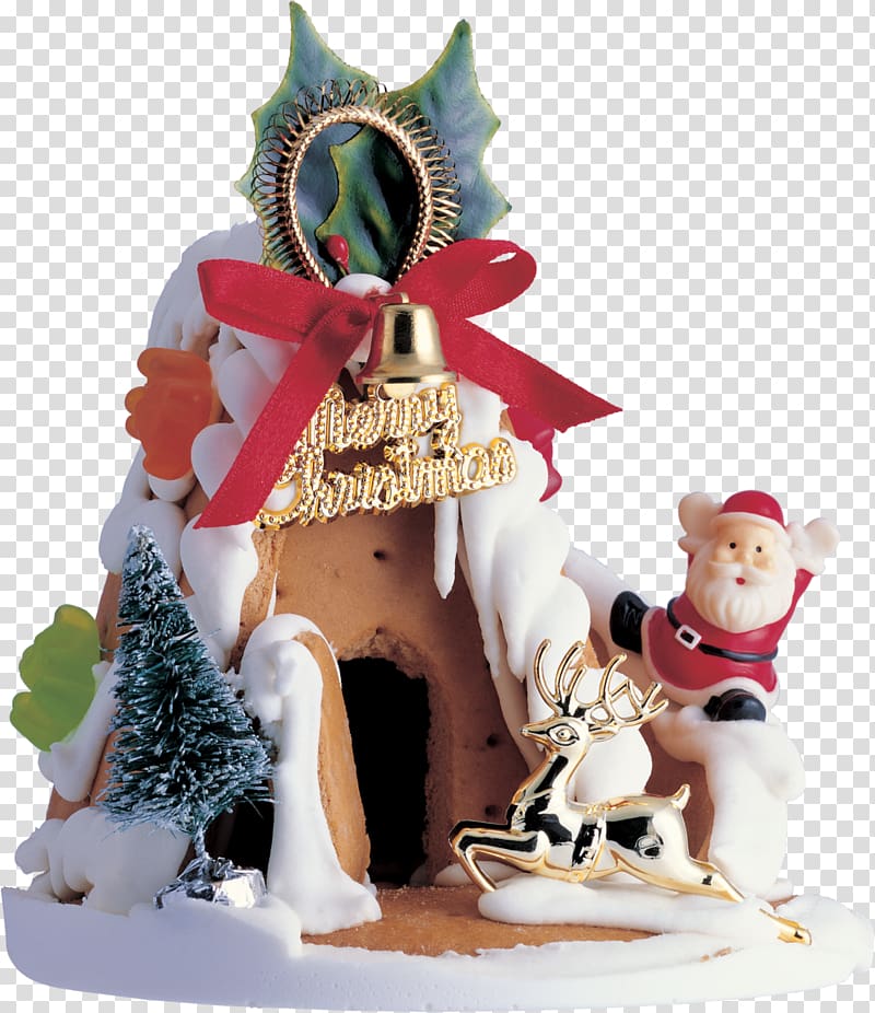 Santa Claus Gingerbread house Christmas New Year , Christmas FIG. transparent background PNG clipart