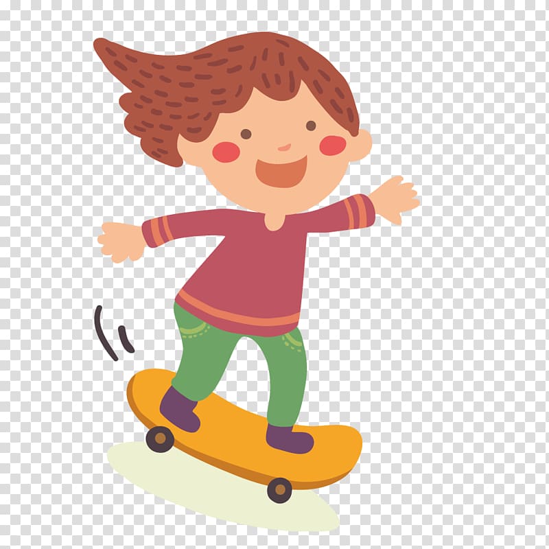 Skateboarding Illustration, Skateboard Girl transparent background PNG clipart