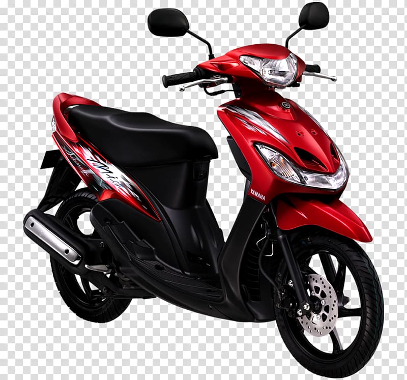 red and black Yamaha Mio Sporty, Honda Scooter Yamaha Mio Motorcycle Underbone, motor transparent background PNG clipart