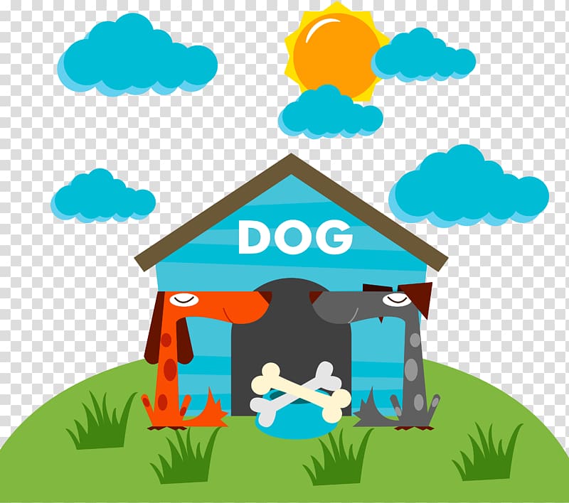 Doghouse , Flat dog couple kennel transparent background PNG clipart