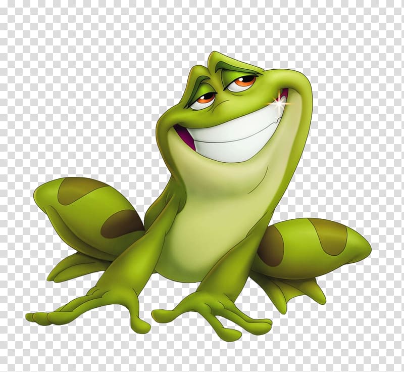 green frog illustration, The Celebrated Jumping Frog of Calaveras County Tiana Prince Naveen Dr. Facilier, Da Mouth Frog transparent background PNG clipart