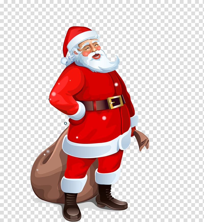 Santa Claus , Santa Claus giving gifts transparent background PNG clipart