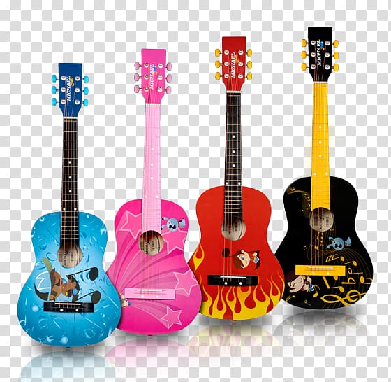 Acoustic guitar Ukulele Classical guitar Musical Instruments Tiple, colorful guitar transparent background PNG clipart