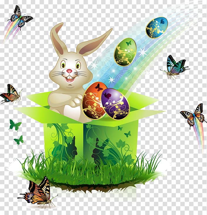 Butterfly Easter egg Easter postcard, Easter egg background material transparent background PNG clipart