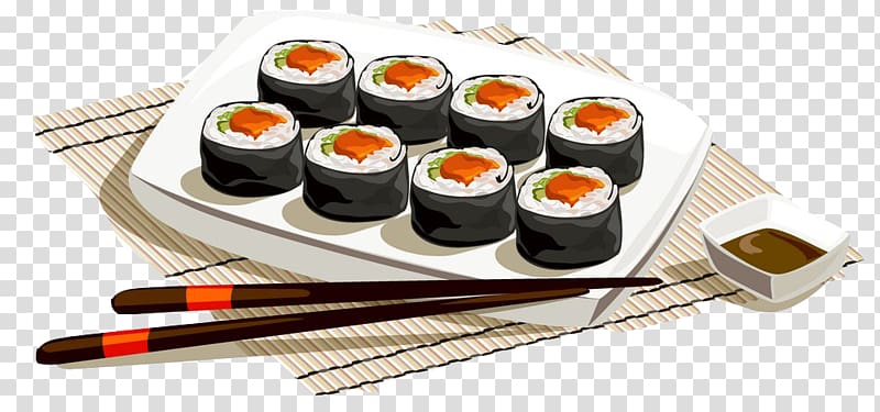 Sushi Japanese Cuisine Fish slice Food, Tongue cuisine transparent background PNG clipart