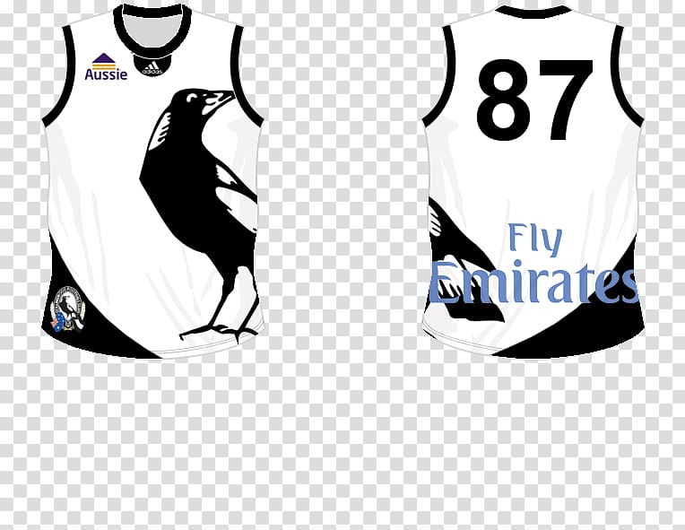 Sports Fan Jersey T-shirt Collingwood Football Club Logo Sleeve, T-shirt transparent background PNG clipart