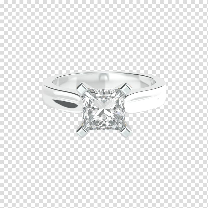 Diamond cut Princess cut Engagement ring, solitaire ring transparent background PNG clipart