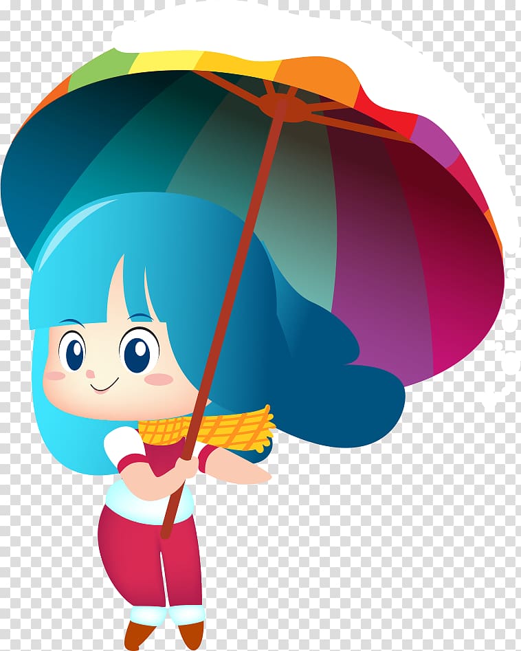 Girl holding an umbrella transparent background PNG clipart