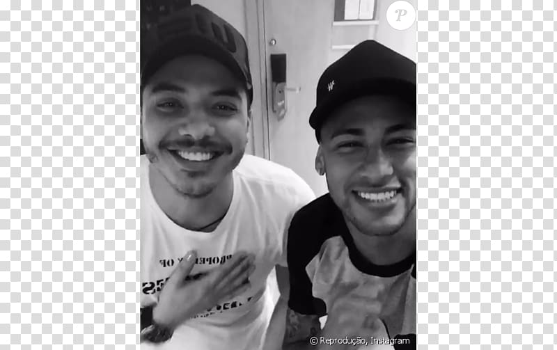 Neymar Bruna Marquezine Black and white T-shirt Selfie, neymar transparent background PNG clipart