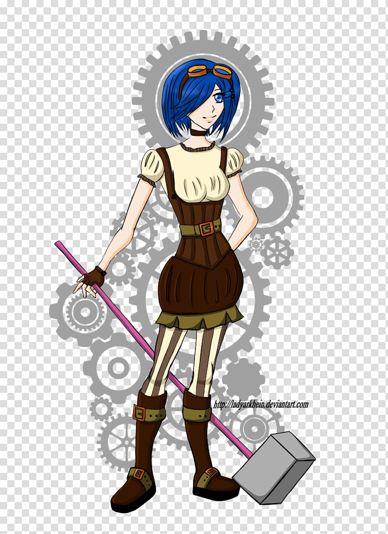Ramona Flowers Cartoon Drawing, steampunk gear transparent background PNG clipart