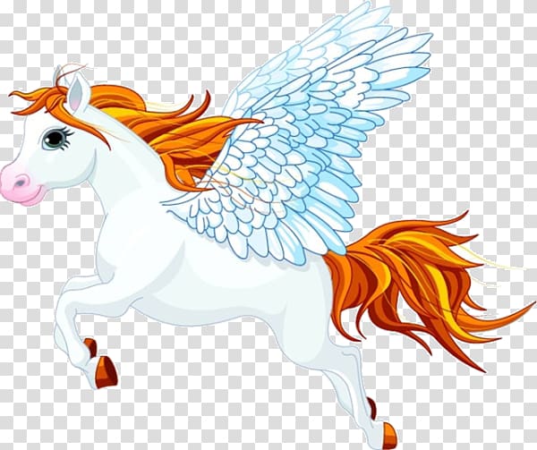 Horse Pegasus Greek mythology , Cartoon flying horse transparent background PNG clipart