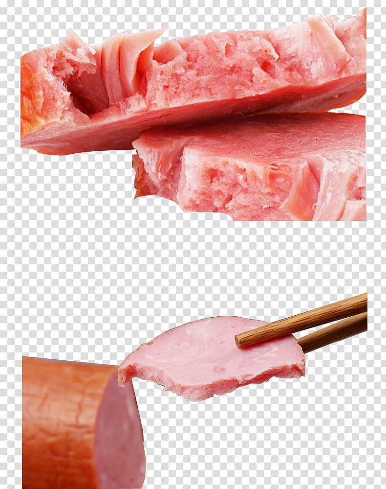 Sausage Ham Delicatessen Salami Mortadella, meat transparent background PNG clipart