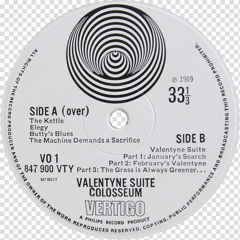 Record label Valentyne Suite Colosseum Gatefold, disco in vinile transparent background PNG clipart