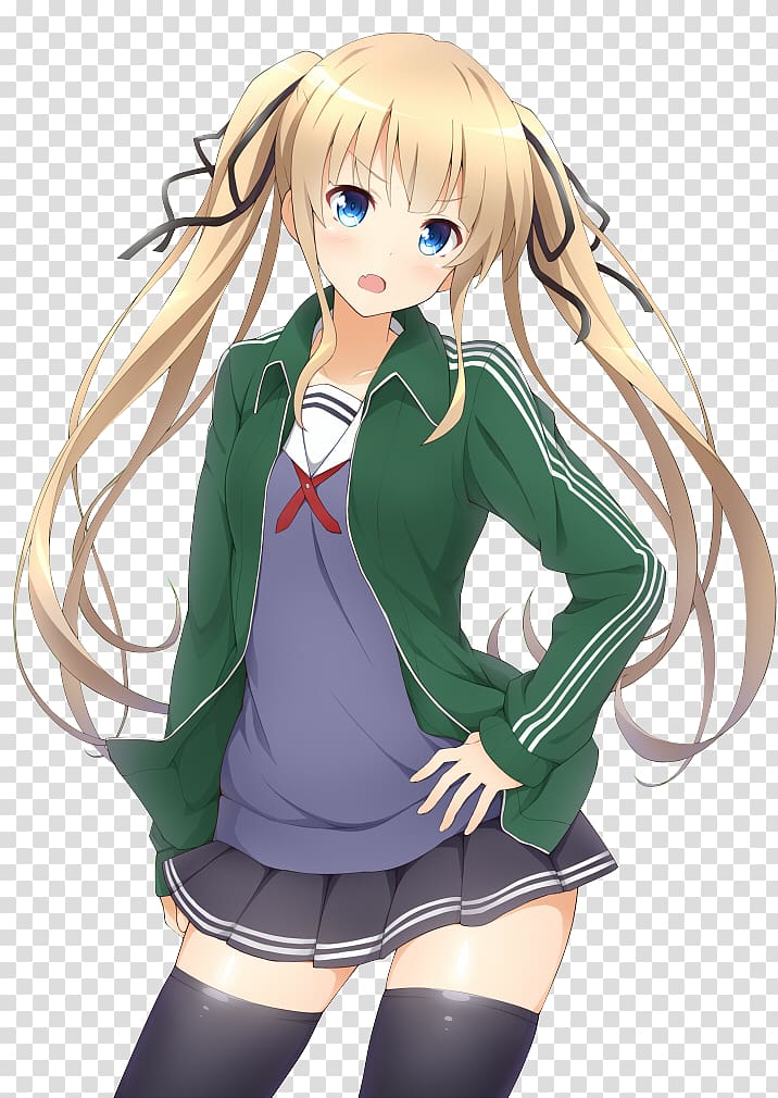 Saekano: How to Raise a Boring Girlfriend Bunches Anime Yosuga no Sora Ponytail, Anime transparent background PNG clipart