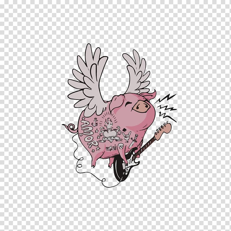 Domestic pig Visual arts Illustration, Cute pig transparent background PNG clipart