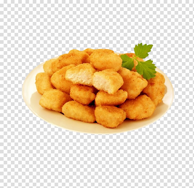 French fries Chicken nugget McDonalds Chicken McNuggets Fried chicken, Golden yellow plate installed school colony chicken product material transparent background PNG clipart