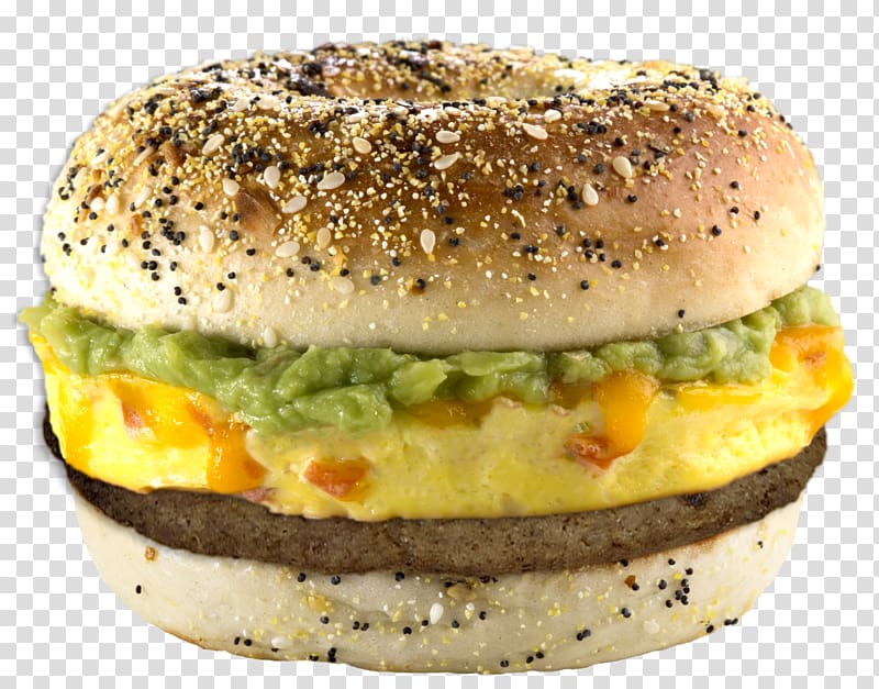 Hamburger Breakfast Vegetarian cuisine Omelette Bagel, bagel transparent background PNG clipart