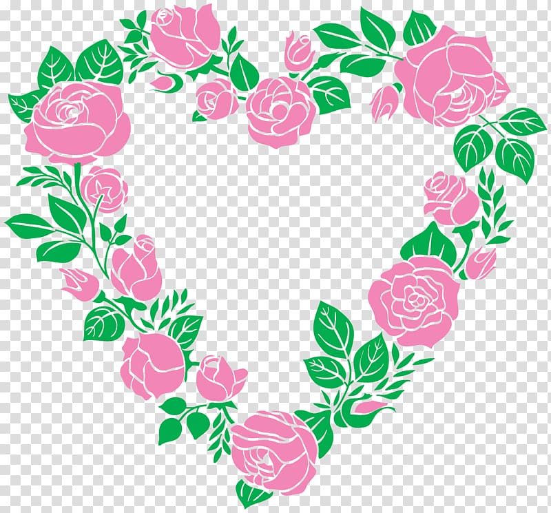 Right border of heart Rose , pink heart transparent background PNG clipart