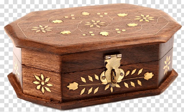 brown wooden jewelry box, Wooden Jewelry Box transparent background PNG clipart