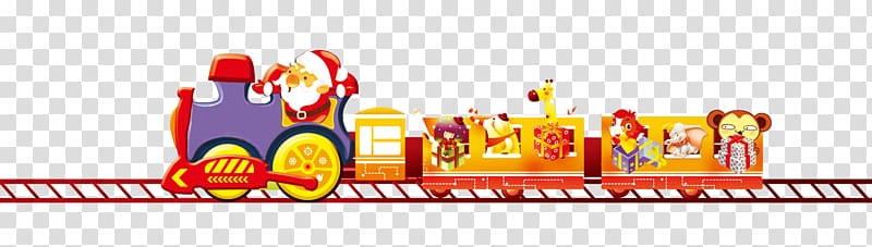 Train Santa Claus Christmas , Cartoon train transparent background PNG clipart