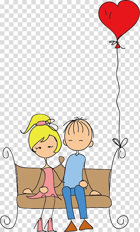 Drawing Valentines Day , Creative cartoon couple illustration transparent background PNG clipart
