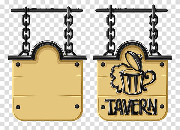 two brown-and-black tavern signages, Sign Euclidean , Cafe signboard transparent background PNG clipart