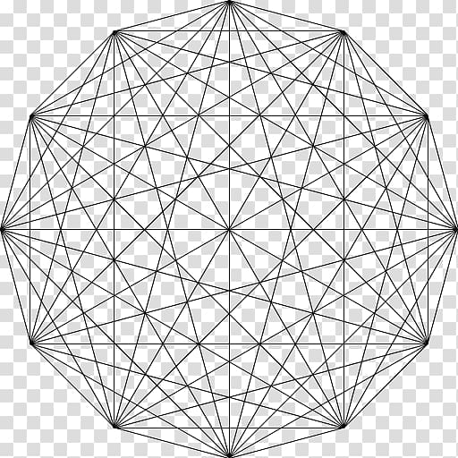 Complete graph Graph theory Vertex Dodecagram, fractal geometry transparent background PNG clipart