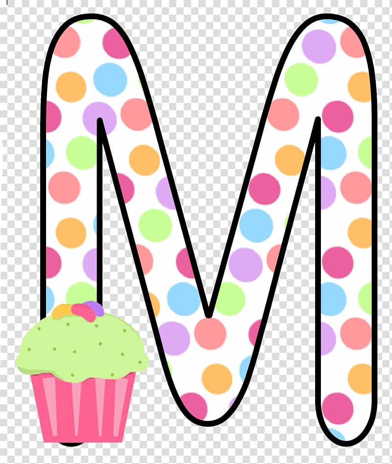 Cupcake Letter Alphabet pasta , alphabet in polka dots transparent background PNG clipart